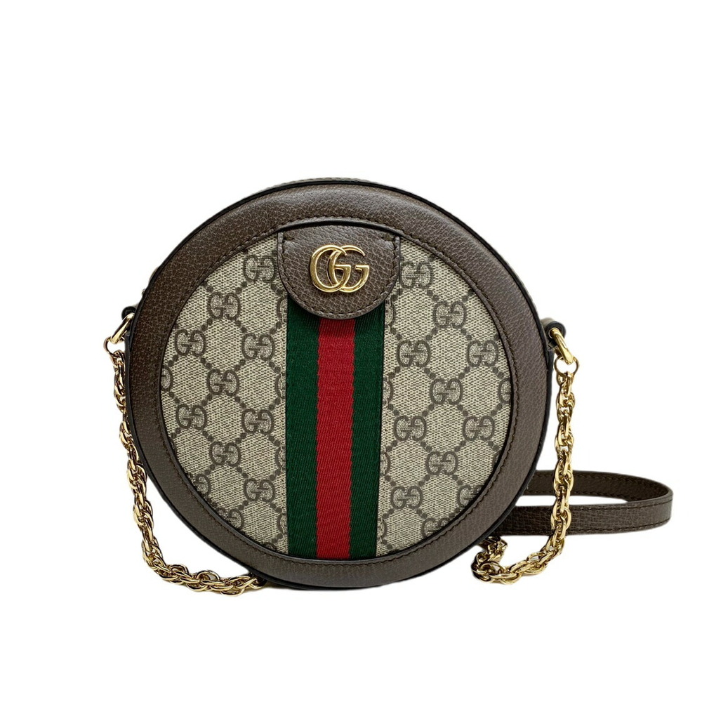 GUCCI Ophidia Round Shoulder Bag Messenger Ophideia GG Beige A